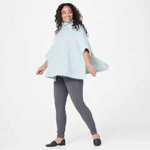 G.I.L.I Pop-Over Eyelash Mock Neckline Doman Sleeve Oversize Chunky Sweater M/L